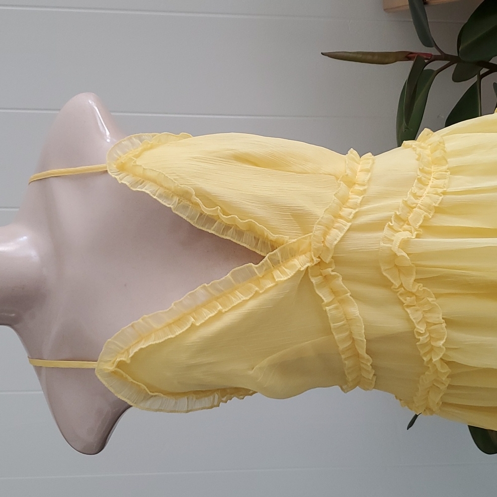 Windsor Women's Gorgeous Sexy Tiered Dress Yellow Size Medium